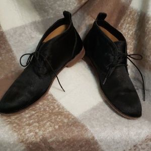 TRASK Black Ponyhair booties